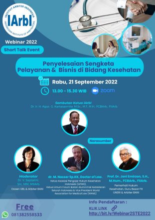 Short Talk Event: Penyelesaian Sengketa Pelayanan & Bisnis di Bidang Kesehatan